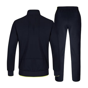 Survêtements de gym et de jogging personnalisés de qualité supérieure pour hommes, ensemble athlétique 2 pièces à fermeture éclair complète, style solide, grande taille, coupe ajustée d'automne - Product Image 2