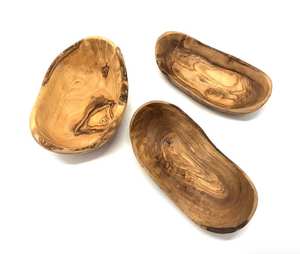 Bol à collation en bois d'olivier Rustique Live Edge Bol à collation fait à la main pour les bonbons aux fruits Chips Plus - Product Image 5