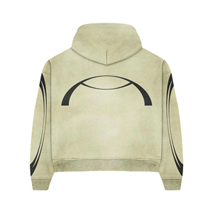 Vente en gros 100% coton 500GSM épais polaire hommes imprimés costumes deux pièces survêtement respirant survêtement rayé imprimé Boxy sweat à capuche - Product Image 3