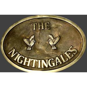 Letrero General de latón fundido hecho a mano, aspecto antiguo, placa de Nightingales, placa decorativa de pared de lujo, letreros de pared al por mayor personalizados - Product Image 1