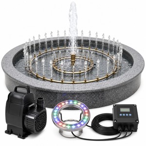 Fontaine de jardin moderne en acier inoxydable AQUA, débit d'eau réglable, décoration aquatique extérieure pour villa, hôtel, parc, aménagement paysager - Product Image 5