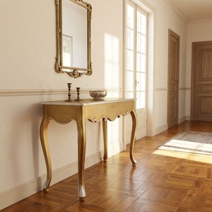 Table console dorée Table de couloir en bois antique Table d'entrée en bois pour meubler Reproduction antique Meubles de maison et d'hôtel - Product Image 2