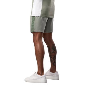 Pakistan กางเกงขาสั้นลำลองสำหรับผู้ชายเอวกลางสบายลายทึบสีตัดกัน - Product Image 3