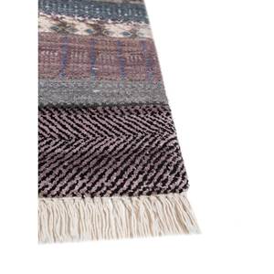 Tapis Manchaha 9x12 noué à la main en laine et soie de bambou, motif géométrique, pour salon et couloir, Les-2470 Gris et Noir - Product Image 4