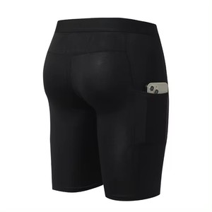 Pantalones cortos deportivos de entrenamiento para hombre, transpirables, de secado rápido, de punto, elásticos, para correr, entrenamiento, lona sólida, cordón de sublimación - Product Image 4