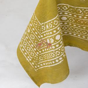 Nouveauté : Nappe rectangulaire en coton Dabu imprimée au bloc, motif floral, au meilleur prix pour la maison - Product Image 6