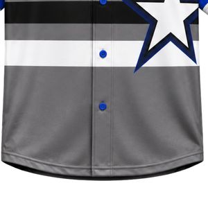 Camiseta de Béisbol Azul Rey y Gris – Camisa de Béisbol Personalizada con Botones al Frente, Uniforme Deportivo Transpirable para Hombres y Mujeres - Product Image 5