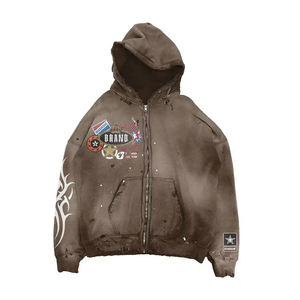 Sudaderas con Lavado Ácido Desgastado Personalizadas, Sudaderas Holgadas de Moda, Ropa Casual para Hombre - Product Image 3