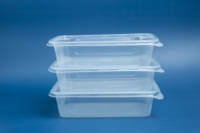 Usine pas cher prix jetable Rectangle forme boîte en plastique pour nourriture/fruits/salade avec couvercle Transparent Logo personnalisé
