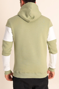 Sudaderas con Capucha Unisex de Forro Polar Ligero con Diseño de Bloques de Color, Cremallera y Rayas, Estampado Personalizado, Manga en Contraste, al por Mayor - Product Image 4