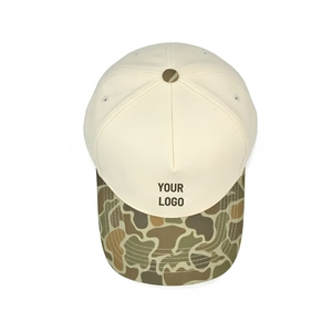 Wholesale Breathable Lightweight Performance Golf Hat 5-Panel Camouflage 2-Tone Baseball <b>Cap</b> With Custom Logo Adjustable Closure - Product Image 5