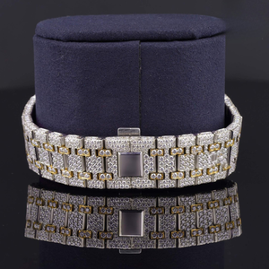 Reloj Hip Hop de lujo para hombre, reloj de pulsera mecánico chapado en oro con diamantes helados, joyería al por mayor de moissanita a la moda - Product Image 6