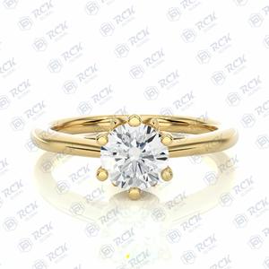 Anillo de moissanita solitario de corte brillante redondo TCW 1,35 para mujer, regalo de aniversario y cumpleaños para tu amor - Product Image 5