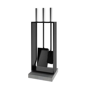 Indoor & Outdoor Fireplace <b>Tools</b> <b>Sets</b> Black Handle Wrought Iron Large <b>Fire</b> <b>Tool</b> <b>Set</b> and Holder Outdoor <b>Fire</b> Pit Stand - Product Image 6
