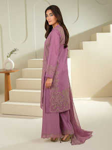 Graceful Pakistani Premium Lawn Fabric Shalwar Kameez Dupatta Saree para mujer con estampados vibrantes y encaje - Product Image 4