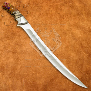 Magnifique couteau de chef artisanal pour la cuisine, le filetage, la chasse et le camping, lame en acier D2, manche en résine, étui en cuir, cadeau idéal - Product Image 2