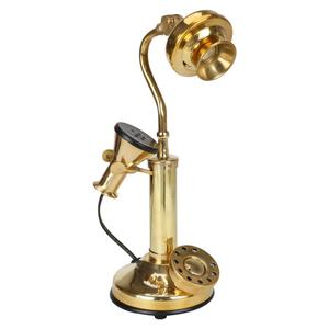Pièce maîtresse de téléphone antique de collection vintage Fournisseur en gros Pièce décorative en laiton et en bois Construction métallique - Product Image 3