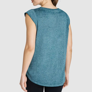 Camiseta sin mangas de talla grande para mujer, camiseta de gimnasio de secado rápido al por mayor, diseño duradero liso de verano a la venta - Product Image 5