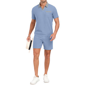 Conjunto de correr de dos piezas para hombre de alta calidad, ropa de calle personalizada, ropa de playa de gran tamaño, conjunto de camisas y pantalones cortos para hombre - Product Image 4