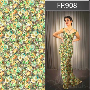 Gran oferta de tela 30s transpirable popelina rayón serie Floral tela impresa Digital para vestido - Product Image 2