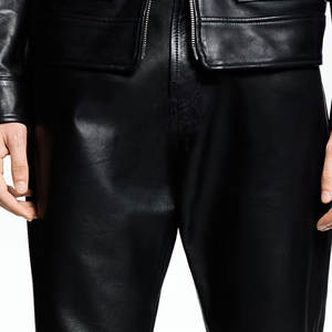 Pantalon en cuir pour hommes de haute qualité sur mesure dans le meilleur style toile de couleur unie vêtements de rue au prix de gros motif droit - Product Image 6