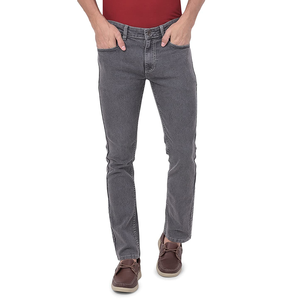 2023 diseño personalizado de los hombres de cintura media pantalones vaqueros de mezclilla lavados Slim Fit cremallera Fly tela de algodón nuevas características precio barato - Product Image 1