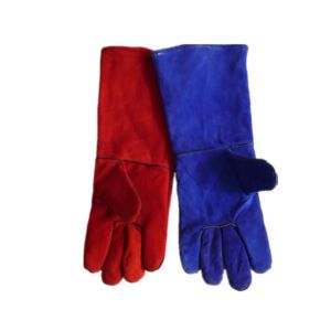 ถุงมือหนังวัวสำหรับงานหนักถุงมือหนังแบบแยกสารหน่วงไฟใช้ในงานอุตสาหกรรมบาร์บีคิวก่อสร้างถุงมือหนาให้ความอบอุ่น - Product Image 1