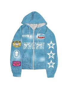 Mens embroidered oversized <b>zip</b> <b>up</b> <b>hoodie</b> streetwear casual wear design with premium heavy fabric and modern fit - Product Image 6