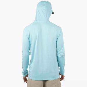 Sudadera CON CAPUCHA DE PESCA lisa en blanco de manga larga de microfibra de alta calidad Protección UV rendimiento de secado rápido camisas con capucha transpirables - Product Image 3