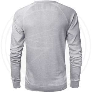 Venta al por mayor azul marino hombres sudadera personalizada 100% algodón peso normal pulóver cuello redondo sólido cuello redondo invierno tejido de punto 6XL - Product Image 2