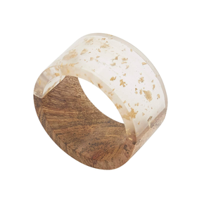 Rond de serviette rond fait à la main vaisselle résine et bois Design porte-tissu de couleur multiple mariage hôtel vacances Table à manger décor - Product Image 2