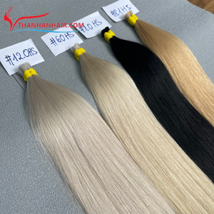 Extensión de cabello a granel de color precio al por mayor 50% de fábrica extensiones de cabello humano vietnamita cabello de trama genio - Product Image 5