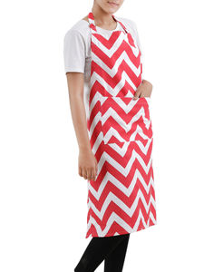 100% Algodón Impreso Delantal-Red Chevron - Product Image 2