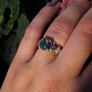 โอปอลเอธิโอเปีย925เงินสเตอร์ลิงวงหมั้นแต่งงานสำหรับสุภาพสตรีเครื่องประดับที่ดีโรแมนติกชุบเงินสำหรับของขวัญ - Product Image 4