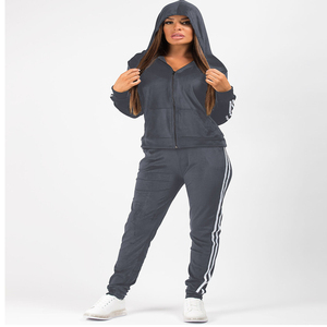 Survêtement à capuche 100% coton pour homme, ensemble de jogging avec veste et pantalon de survêtement, survêtement grande taille, deux pièces - Product Image 3