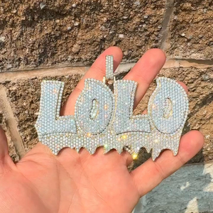 Pendentif personnalisé en moissanite glacée de luxe LOLO, collier avec nom en diamant hip-hop - Product Image 1
