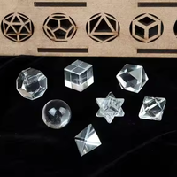 Heilige Geometrie Set Großhandel Klarer Quarz Kristall Geometrie Set mit Natursteinen Metaphysische und Spirituelle Heilungszubehör