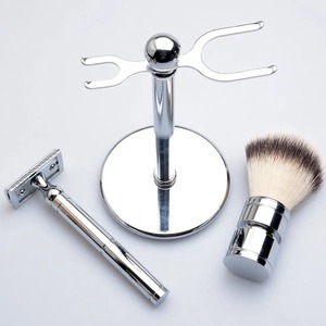 Juego de herramientas de afeitado premium con brocha, portátil para uso doméstico, la mejor calidad para uso en hoteles y salones, con soporte superior. - Product Image 4