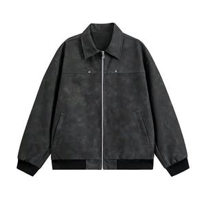 Chaquetas de streetwear americanas para otoño e invierno para hombre y mujer, cuellos vintage, chaquetas bomber de béisbol, estampados de corazones - Product Image 2