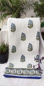 Hermoso edredón de algodón Reversible Simple hecho a mano para todas las estaciones bloque de mano impreso diseño Floral manta Dohar de algodón puro - Product Image 5
