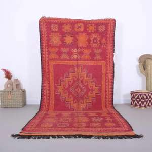 พรมโมร็อกโกแท้ ทำมือจากขนสัตว์ ลายเบอร์เบอร์แบบดั้งเดิม สไตล์วินเทจและโมเดิร์น สำหรับตกแต่งบ้าน - Product Image 1