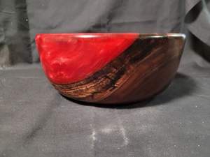 Bol en résine en bois élégant Designer fait à la main moderne rustique pièce maîtresse de cuisine décorative pièce de maison - Product Image 4