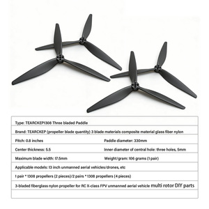 Hélice AIRIXXI 1308 en nylon à 3 pales, 13 pouces, 13X8X3, X-CLASS, pour drone FPV Freestyle Mark V2 longue portée, <span class=keywords><strong>avion</strong></span> RC, Guangdong - Product Image 5