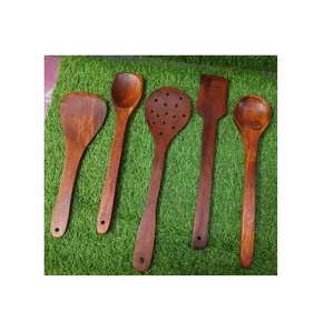 Natural Wooden Serving Spoon & Server <b>Set</b> Kitchen ware Accessories <b>Flatware</b> Household Handmade Spoon <b>Set</b> - Product Image 3