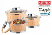 Casserole en acier inoxydable King International avec couvercle extérieur en plastique pour la conservation de la chaleur, couleurs mélangées
