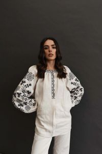 100% haut en popeline de coton jaune avec glands de broderie Simple tissé tenue décontracté Look roumain nouvelle Collection pour l'été hiver - Product Image 2