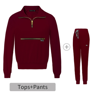 Ensembles OEM de jogger à capuche et de pantalons élastiques avec logo personnalisé uniformes d'hôpital ensembles d'uniformes médicaux unisexes à manches longues - Product Image 2