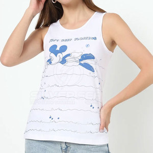 Camiseta sin Mangas Informal para Mujer, Transpirable, 100% Algodón, 2023, OEM, Ropa Deportiva Personalizada, Sexy, Ligera y Cómoda - Product Image 2