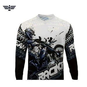 Camiseta de Motocross Transpirable para Hombre, Diseño Gráfico de Carreras, Manga Larga, para Motocross, con Logotipo Frontal (Diseño de Equipo Personalizado) - Product Image 1