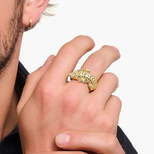 Bague Crocodile Doré Argenté, Cadeau Idéal - Product Image 3